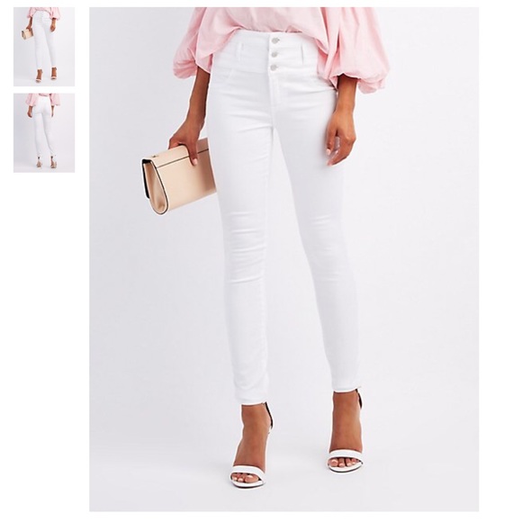 Charlotte Russe Denim - Refuge Hi-Waist Skinny Jeans White